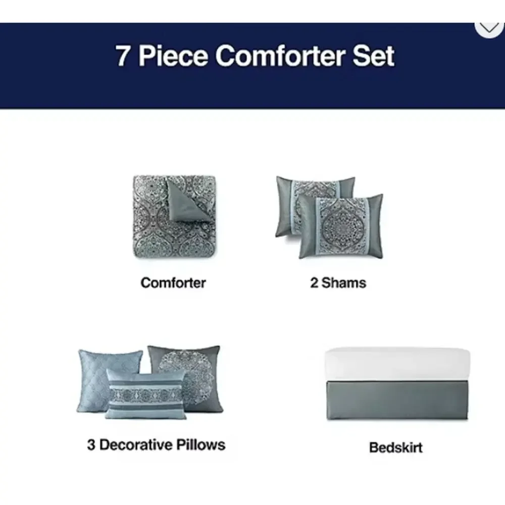 Broadhaven Brimsley 7-pc. Medallion Embellished Embroidered Comforter Set